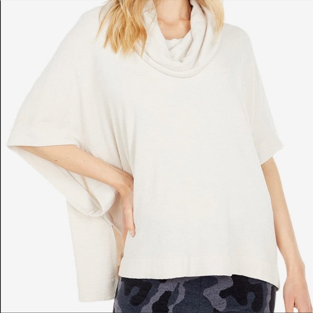 Barefoot Dreams CozyChic Ultra Lite Cowl Neck Top Cream Size S/M